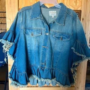 Denim Ruffle Jacket